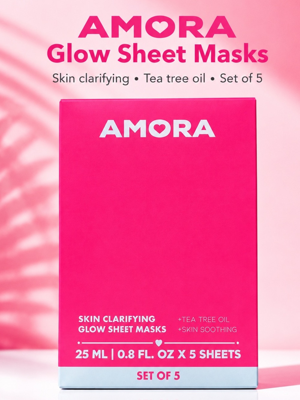 Pink Glow Sheet Masks - Skin Clarifying Set of 5